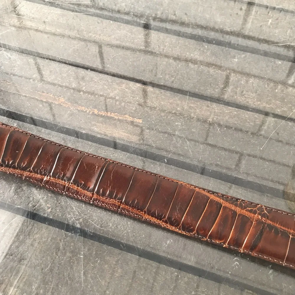 Onyx Men’s Brown Crocodile Western Belt Size 28